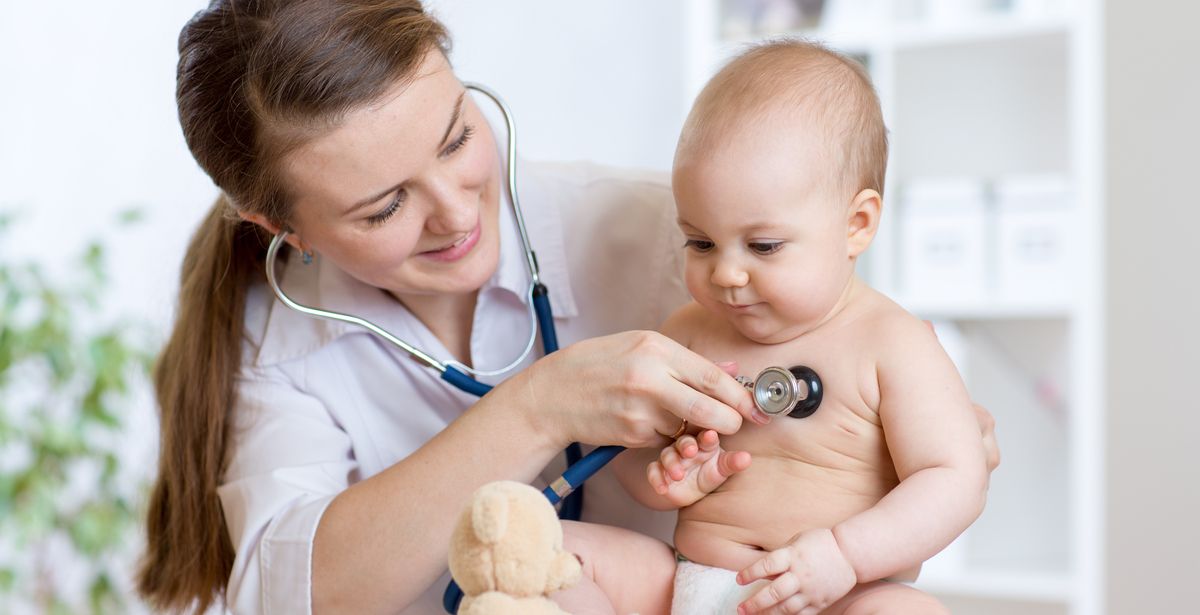 Pediatric nurse with baby